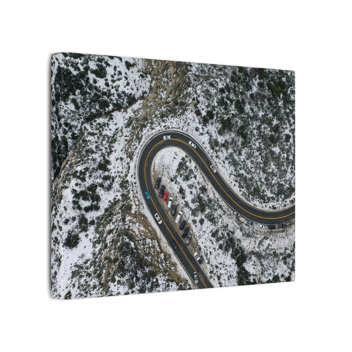 Mountain Winter Road Wall Art Canvas