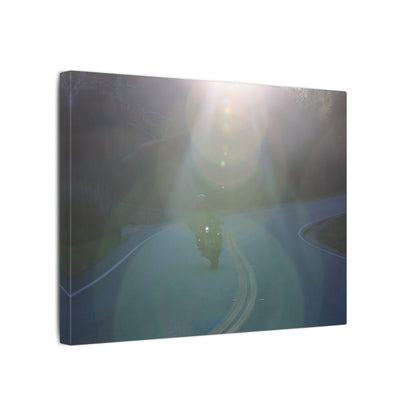 Sunlit Motorcycle Road Wall Art Canvas