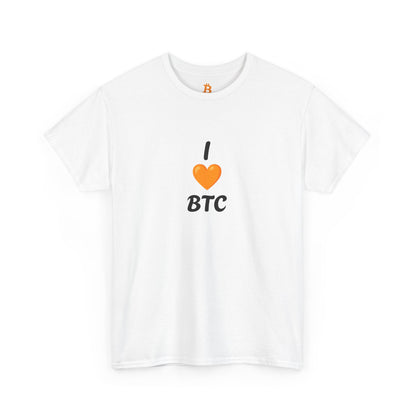 I Heart BTC Pay Me Bitcoin Cotton Tee