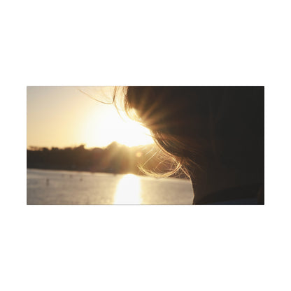 Women Silhouette Sunset Flare Wall Art Canvas