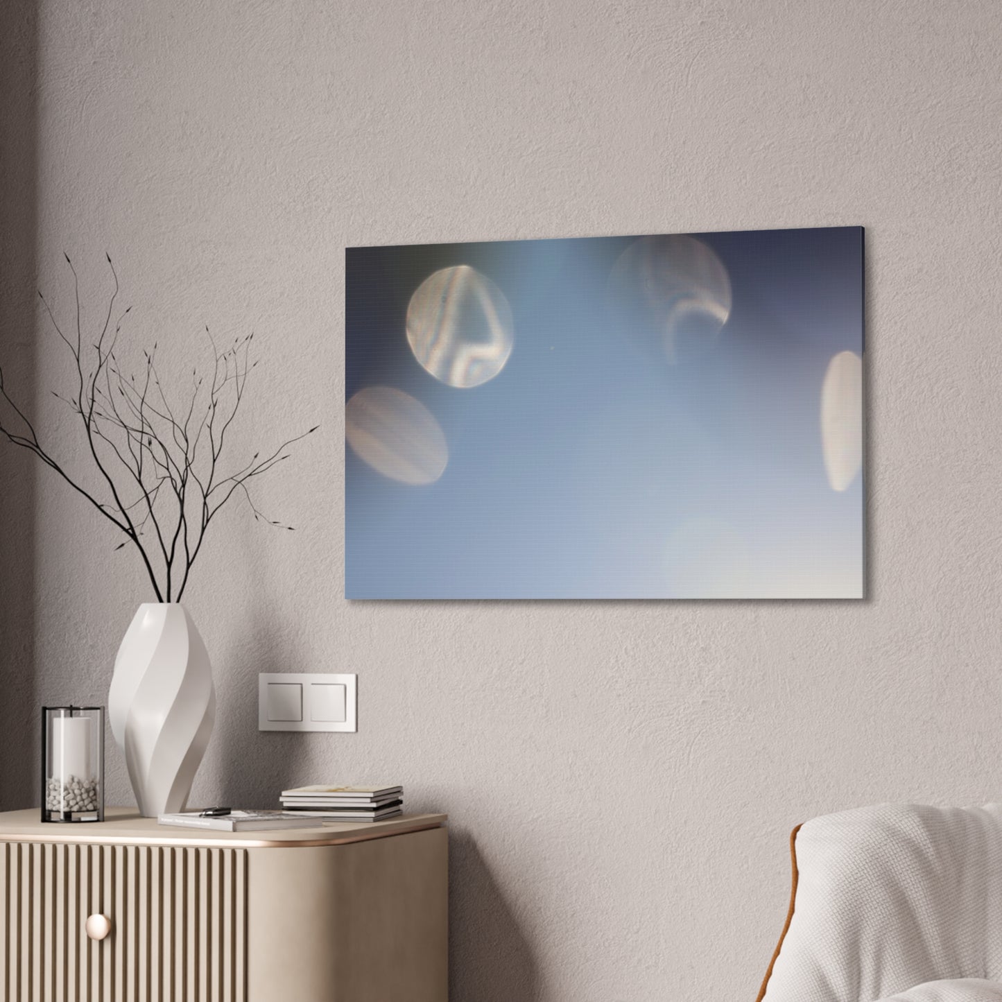 Galactic Orbs of Light Wall Art Canvas