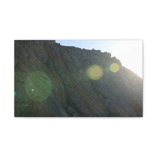 Morro Rock Sun Flare Wall Canvas