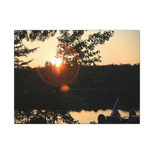 Northwoods Halo Cabin Lake Wall Art Canvas