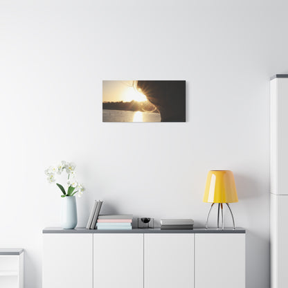 Women Silhouette Sunset Flare Wall Art Canvas