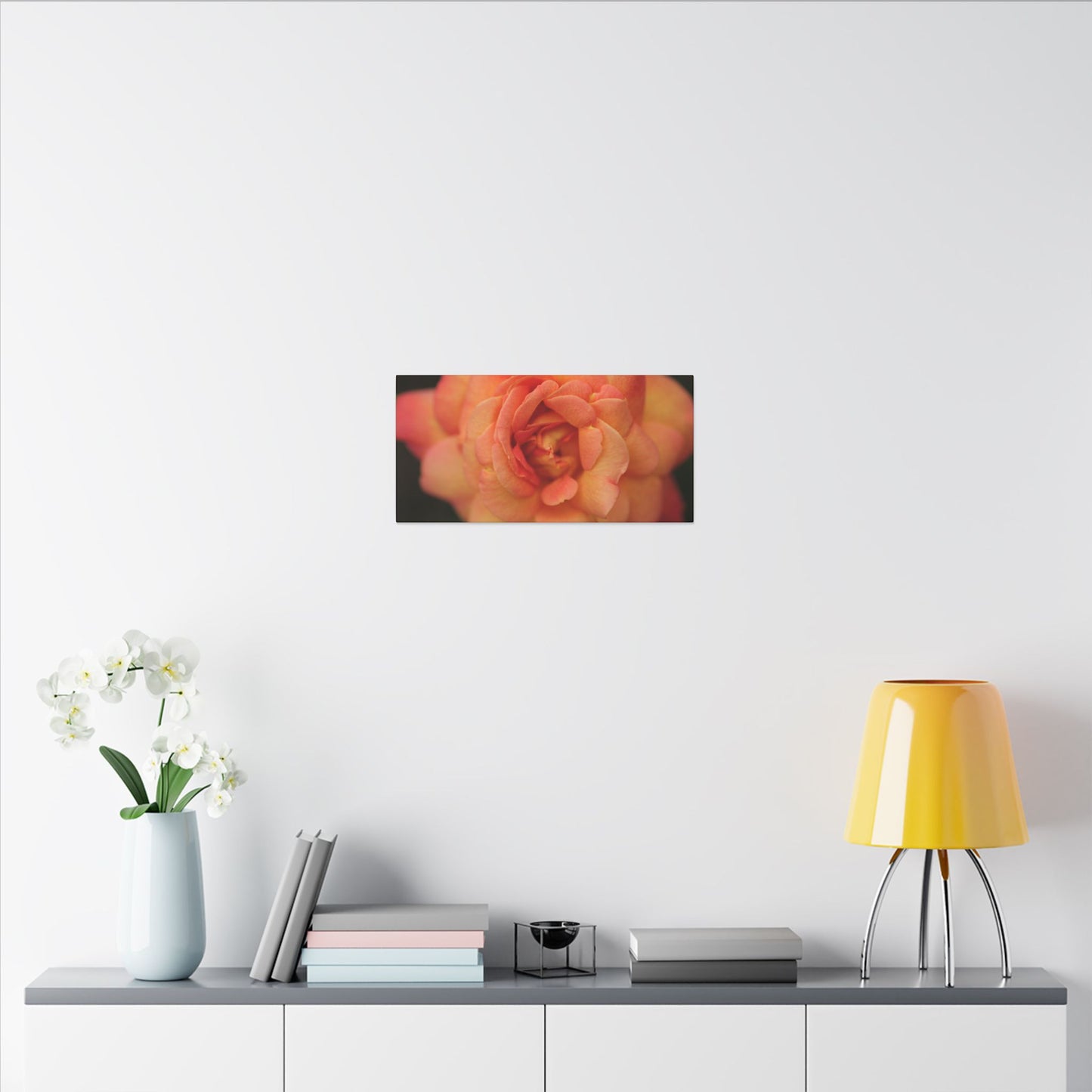 Sunset Sherbet Rose Wall Art Canvas
