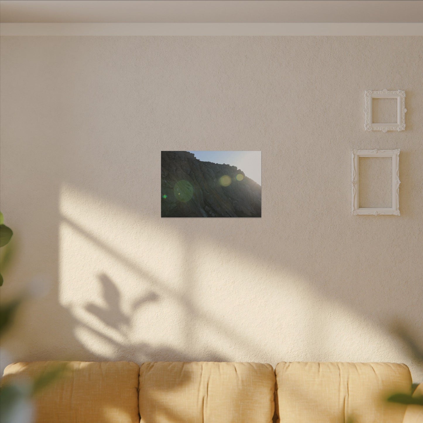 Morro Rock Sun Flare Wall Canvas