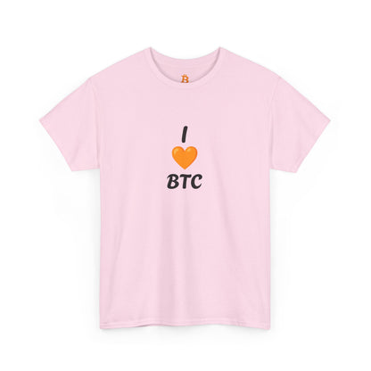 I Heart BTC Pay Me Bitcoin Cotton Tee