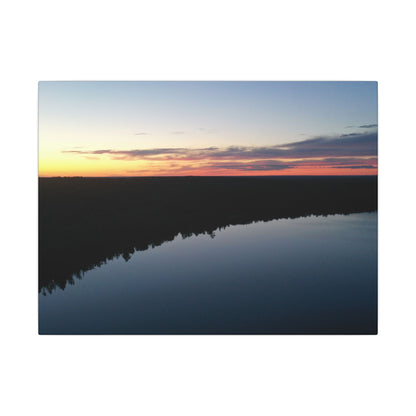 Willow Lake Sunset Ariel Wall Art Canvas