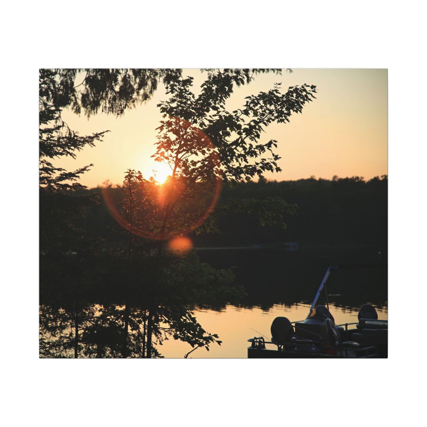 Northwoods Halo Cabin Lake Wall Art Canvas