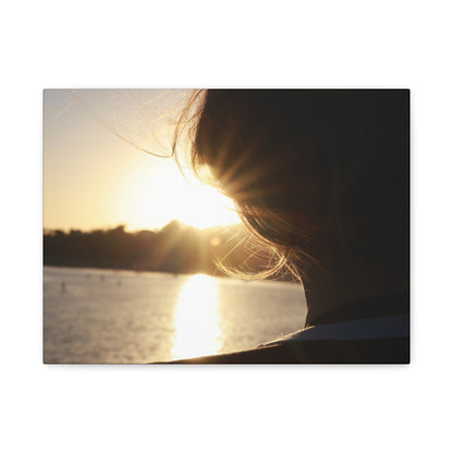 Canvas Print Women Silhouette Sunset Flare