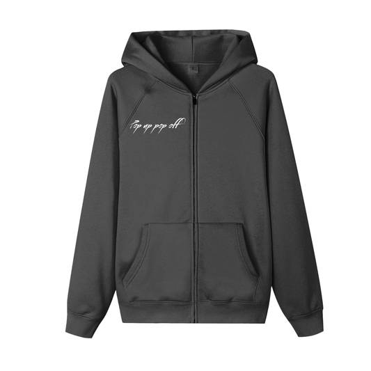 Pop Up Pop Off Luxury Fleece Zip Hoodie