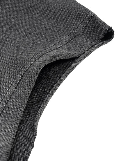 Pop Up Pop Off Vintage Washed Zip-Up Hooded Tank Top