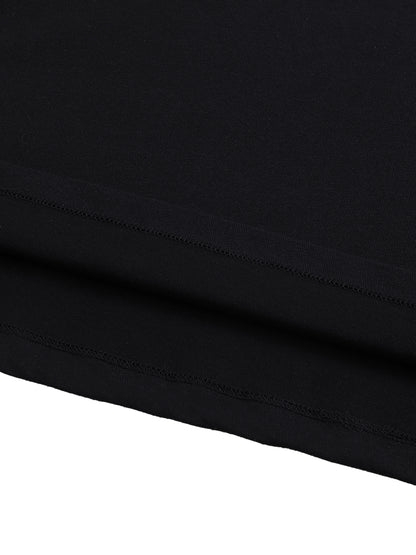 Sacred Geometry Black Raw Edge Cotton Tank Top