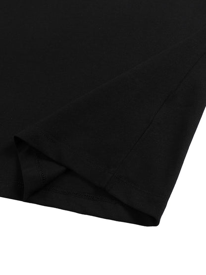 Sacred Geometry Black Raw Edge Cotton Tank Top