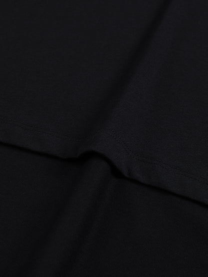 Sacred Geometry Black Raw Edge Cotton Tank Top
