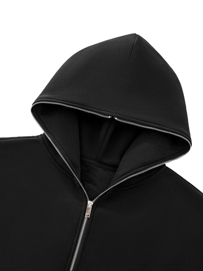 Eleven Sacred Geometry Glyphs Fleeced Full-Zip Hoodie