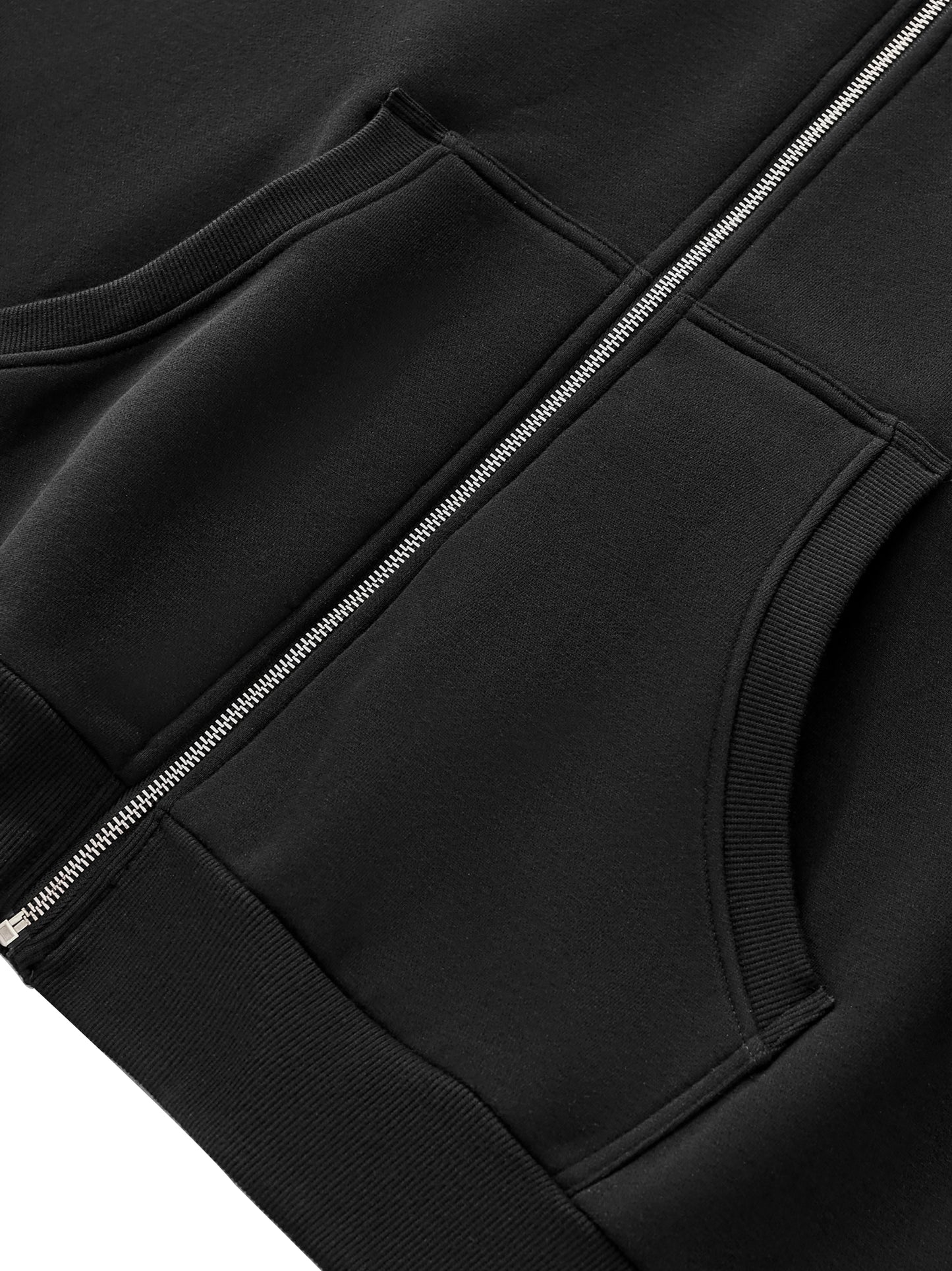 Eleven Sacred Geometry Glyphs Fleeced Full-Zip Hoodie